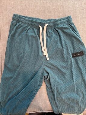 Teal Corduroy Drawstring Pants